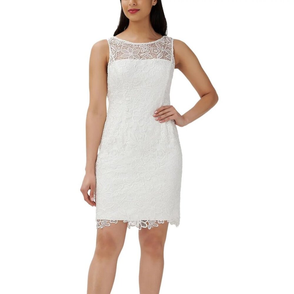 Adrianna Papell Floral Lace Sheath Dress – Size 2